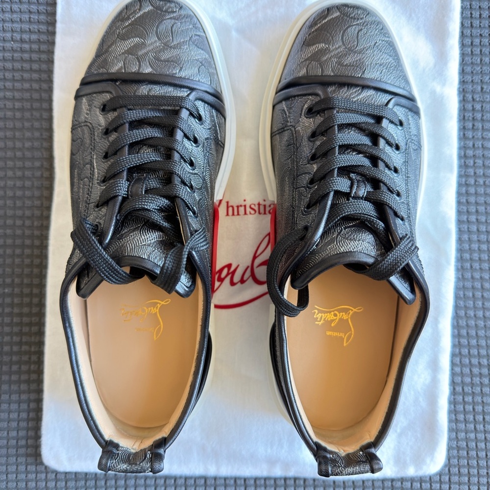 Authentic Christian Louboutin Black Patterned Men's Sneakers